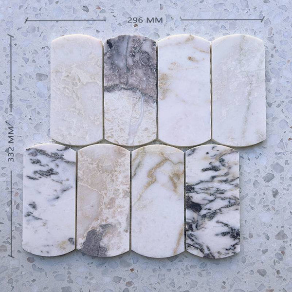 Calacatta Viola Arco Mosaic - Stone and Tile Projects