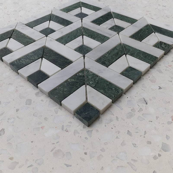 Carrara Empero Green Versailles Mosaic - Stone and Tile Projects