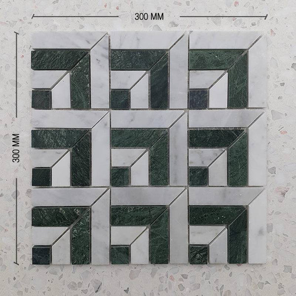 Carrara Empero Green Versailles Mosaic - Stone and Tile Projects