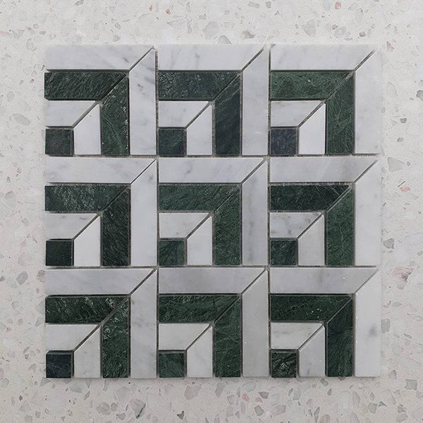 Carrara Empero Green Versailles Mosaic - Stone and Tile Projects
