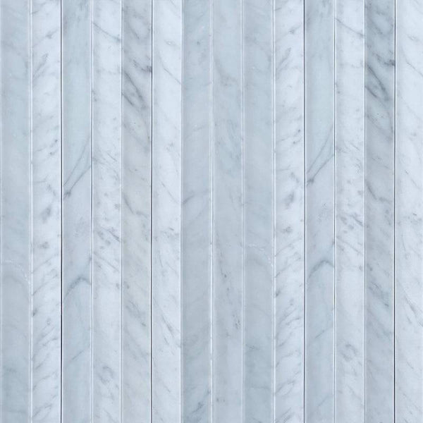 Carrara Bianco Marble Concave Flute Plus - Stone and Tile Projects