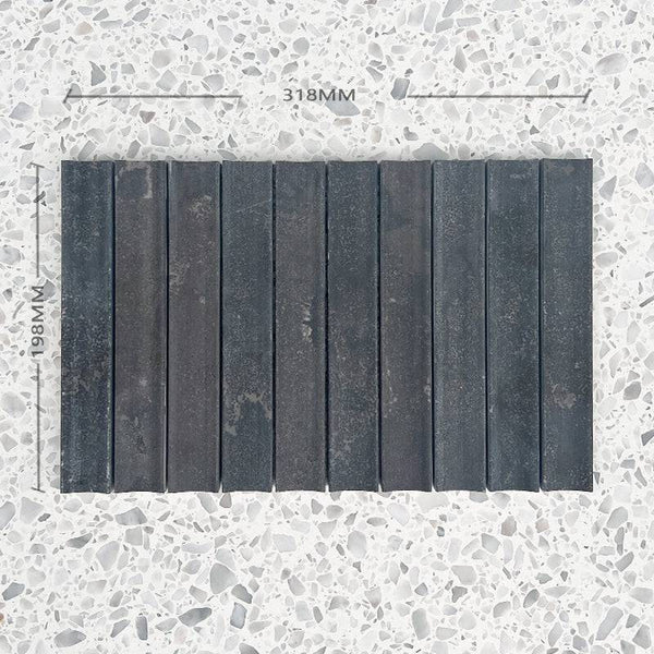 Cemento Black Concave Mosaic - Stone and Tile Projects