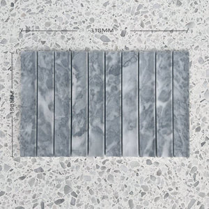 Bardiglio Concave Mosaic - Stone and Tile Projects
