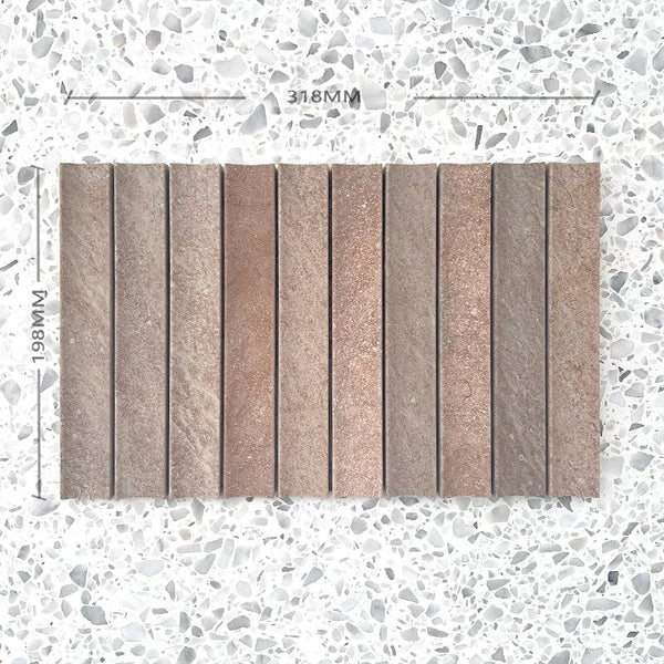 Flamingo Limestone Concave Mosaic - Stone and Tile Projects