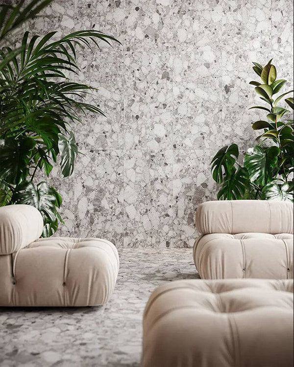 Genoa Grey Coarse Grain Terrazzo Porcelain - Stone and Tile Projects