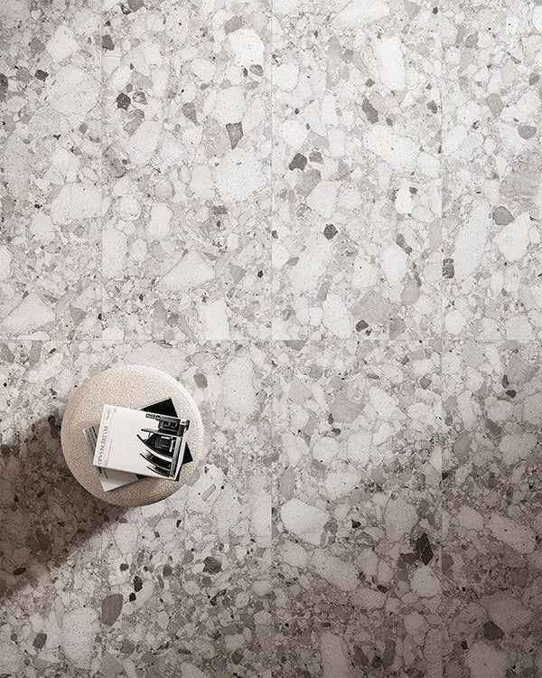 Genoa Grey Coarse Grain Terrazzo Porcelain - Stone and Tile Projects