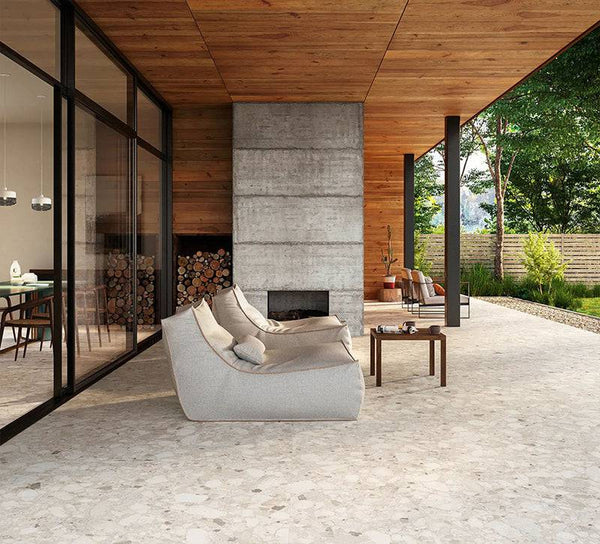 Genoa Ivory Coarse Grain Terrazzo Porcelain - Stone and Tile Projects