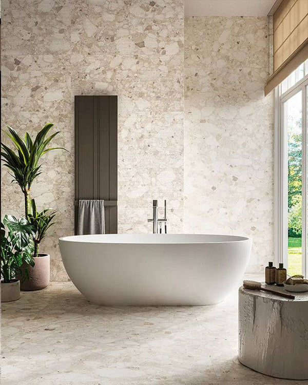 Genoa Ivory Coarse Grain Terrazzo Porcelain - Stone and Tile Projects