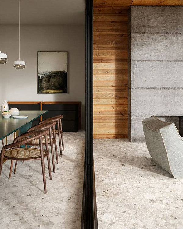 Genoa Ivory Coarse Grain Terrazzo Porcelain - Stone and Tile Projects