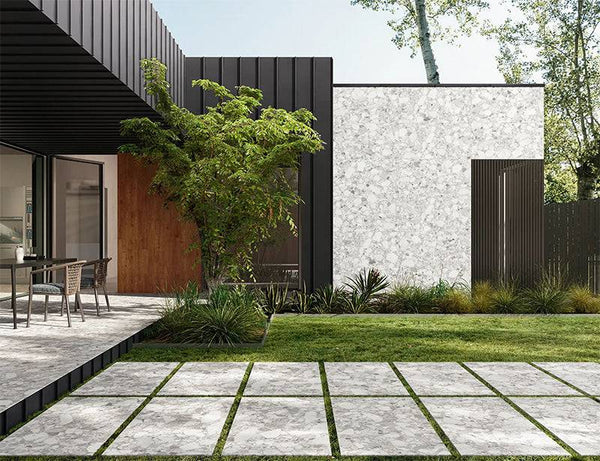 Genoa Pearl Coarse Grain Terrazzo Porcelain - Stone and Tile Projects