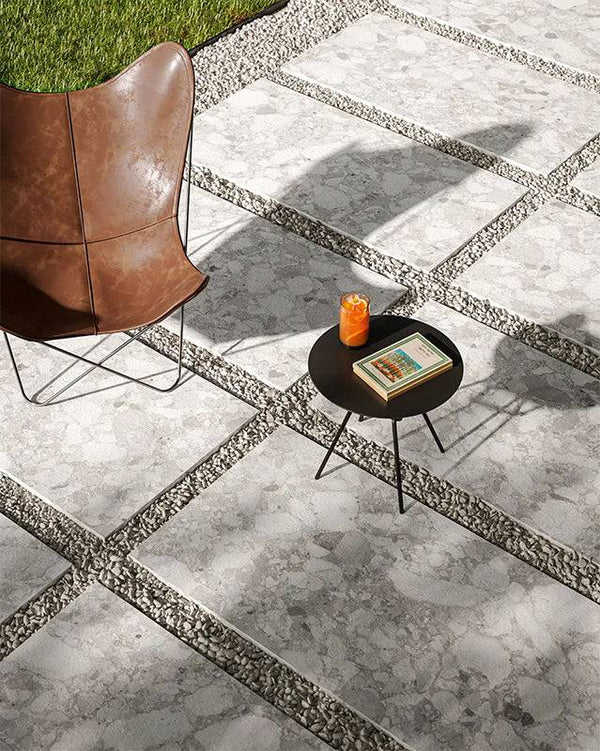 Genoa Pearl Coarse Grain Terrazzo Porcelain - Stone and Tile Projects