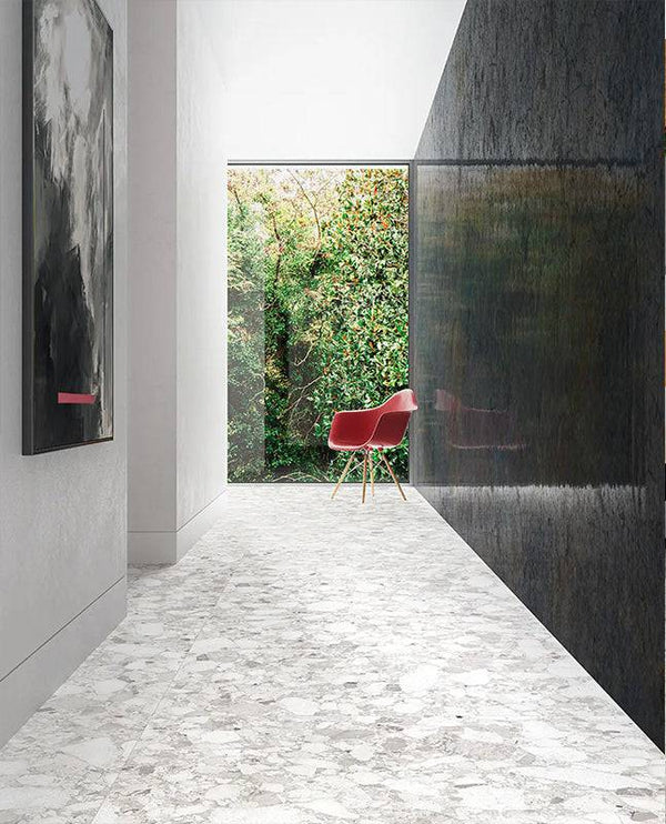 Genoa Pearl Coarse Grain Terrazzo Porcelain - Stone and Tile Projects