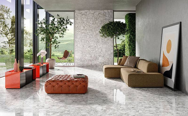 Genoa Pearl Coarse Grain Terrazzo Porcelain - Stone and Tile Projects