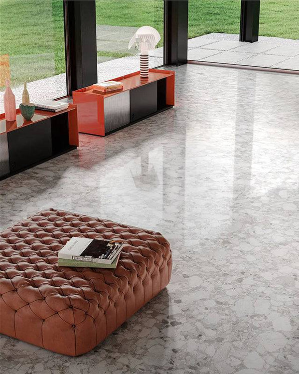 Genoa Pearl Coarse Grain Terrazzo Porcelain - Stone and Tile Projects
