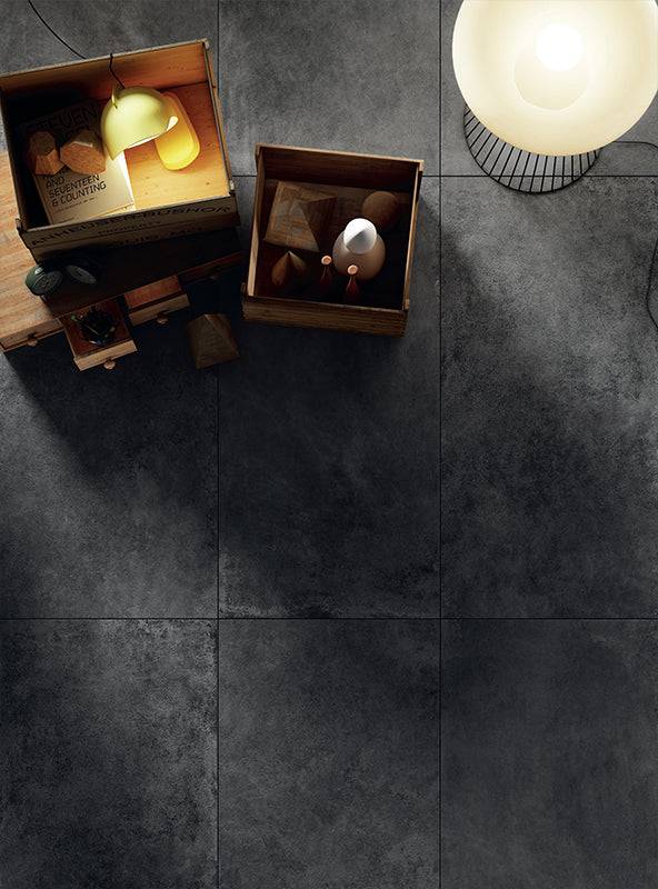 Leather Luxe Anthracite Italian Porcelain - Stone and Tile Projects