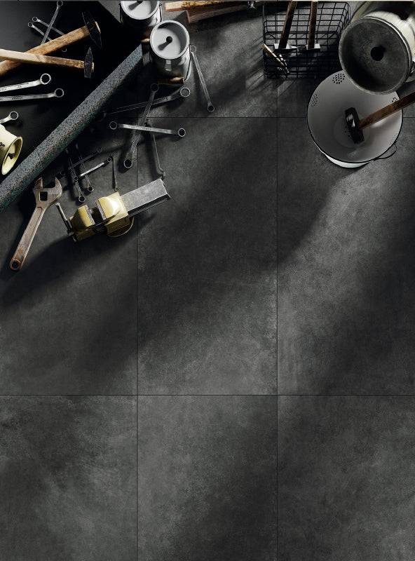 Leather Luxe Anthracite Italian Porcelain - Stone and Tile Projects