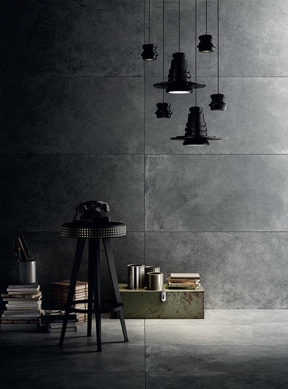 Leather Luxe Anthracite Italian Porcelain - Stone and Tile Projects