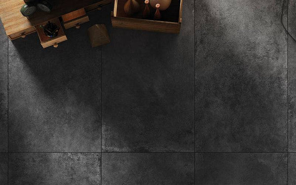 Leather Luxe Anthracite Italian Porcelain - Stone and Tile Projects