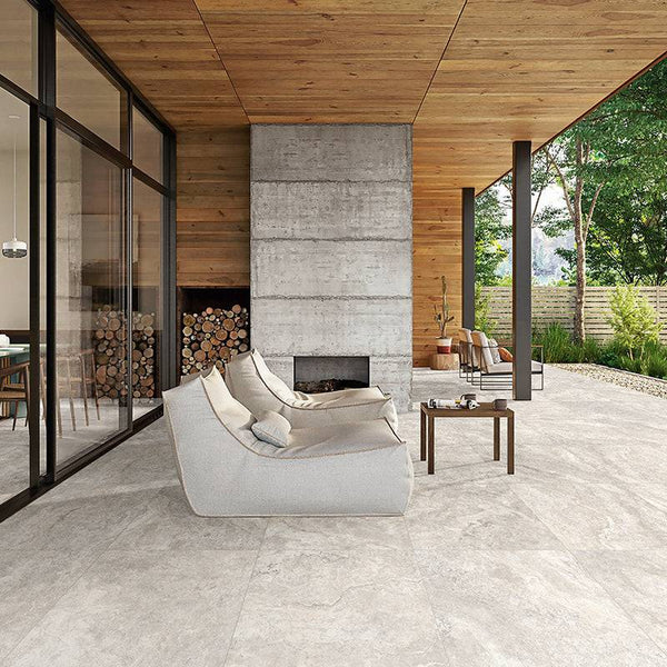 Livorno Travertine Bianco Porcelain - Stone and Tile Projects