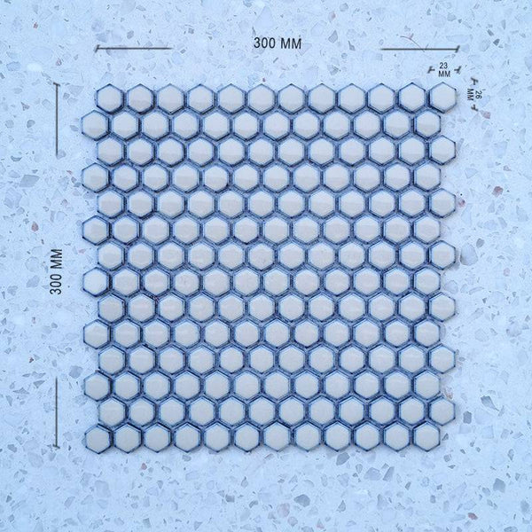 Mini Fawn Hexagon Mosaic - Stone and Tile Projects