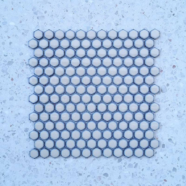 Mini Fawn Hexagon Mosaic - Stone and Tile Projects