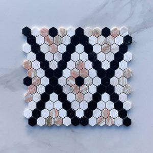 Blush Hexagon Mosaic Dia 25 - Stone and Tile Projects