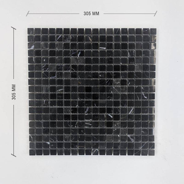 nero marquina marble mosaic + DIM