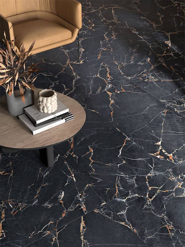 Nero Portoro Gold Italian Porcelain - Stone and Tile Projects