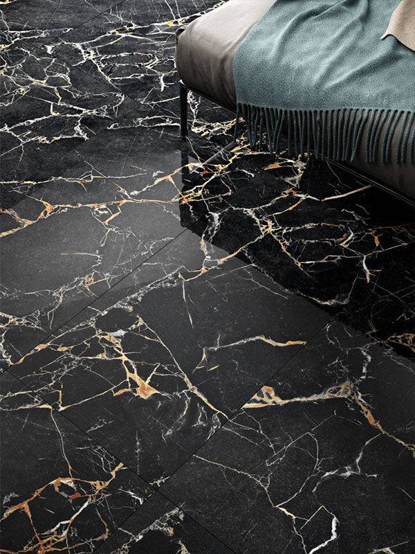 Nero Portoro Gold Italian Porcelain - Stone and Tile Projects