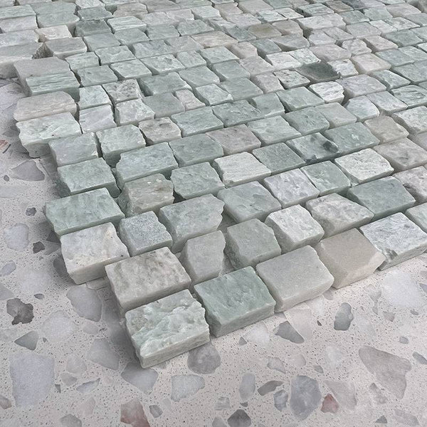 Paradiso Green Mini Bricks Marble Mosaic - Stone and Tile Projects