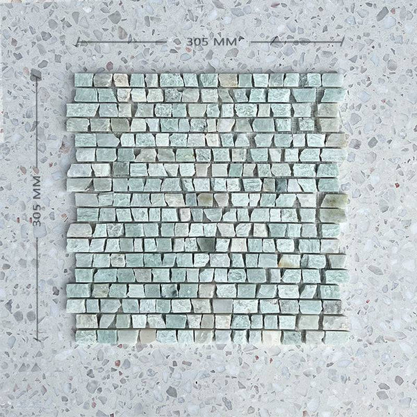 Paradiso Green Mini Bricks Marble Mosaic - Stone and Tile Projects