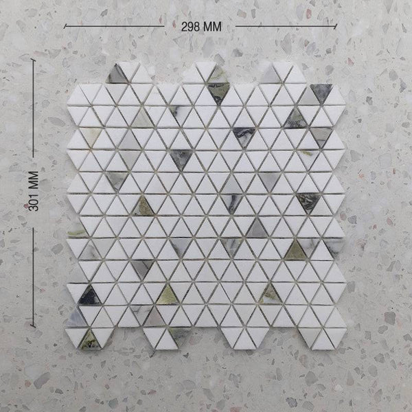 Pyramid Thassos Jade Marble Mosaic - Stone and Tile Projects