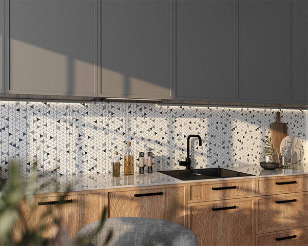 Pyramid Thassos Jade Marble Mosaic - Stone and Tile Projects