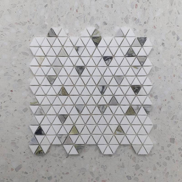 Pyramid Thassos Jade Marble Mosaic - Stone and Tile Projects