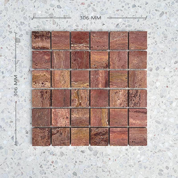Italian Rosso Travertine Mosaic - Stone and Tile Projects
