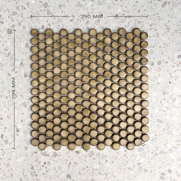 Sand Penny Round Mosaic 19 MM Dia - Stone and Tile Projects