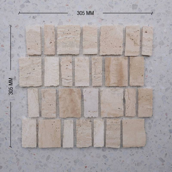 Scarpa Travertine Chiaro Mosaic - Stone and Tile Projects