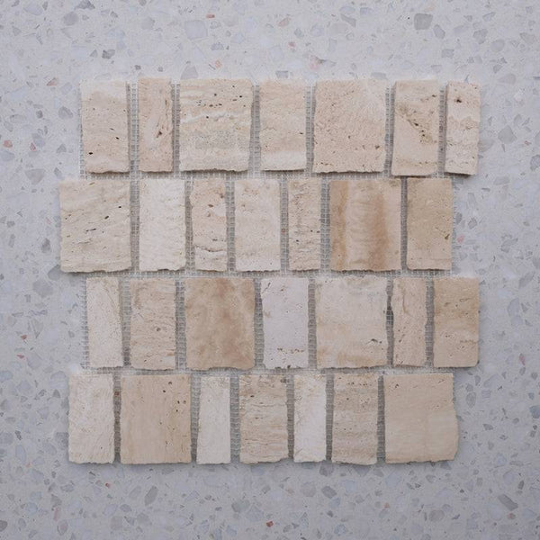 Scarpa Travertine Chiaro Mosaic - Stone and Tile Projects