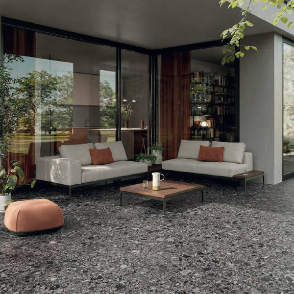 Scuro Cliff Italian Terrazzo Porcelain - Stone and Tile Projects