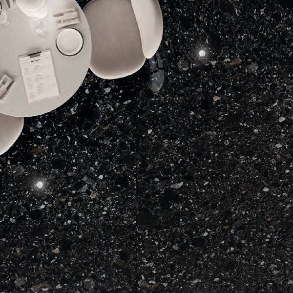Scuro Deep Italian Terrazzo Porcelain - Stone and Tile Projects