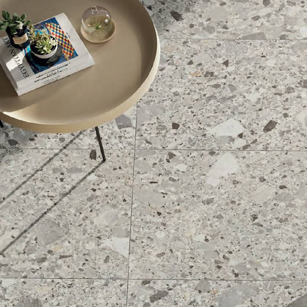 Scuro Salar Italian Terrazzo Porcelain - Stone and Tile Projects