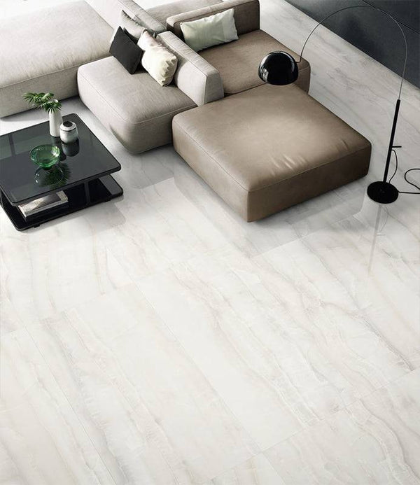 Silk Bianco Pearl Italian Porcelain - Stone and Tile Projects