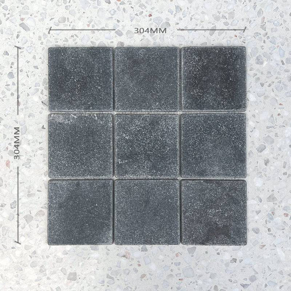 Square Cemento Black Marble Mosaic - Stone and Tile Projects