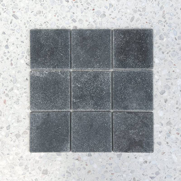 Square Cemento Black Marble Mosaic - Stone and Tile Projects