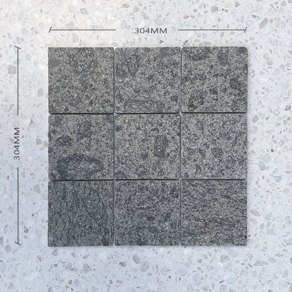 Square Carbon Mosaic - Stone and Tile Projects