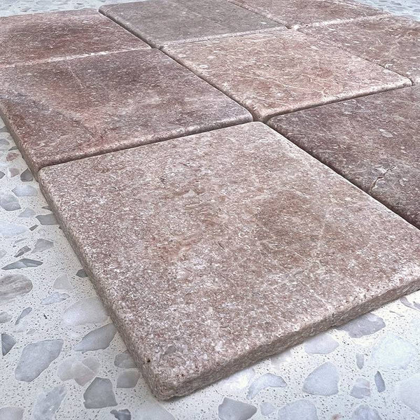 Square Flamingo Limestone Mosaic - Stone and Tile Projects