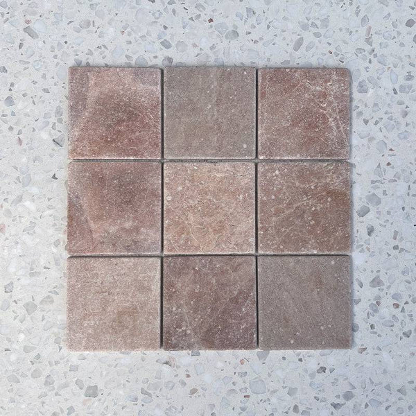Square Flamingo Limestone Mosaic - Stone and Tile Projects