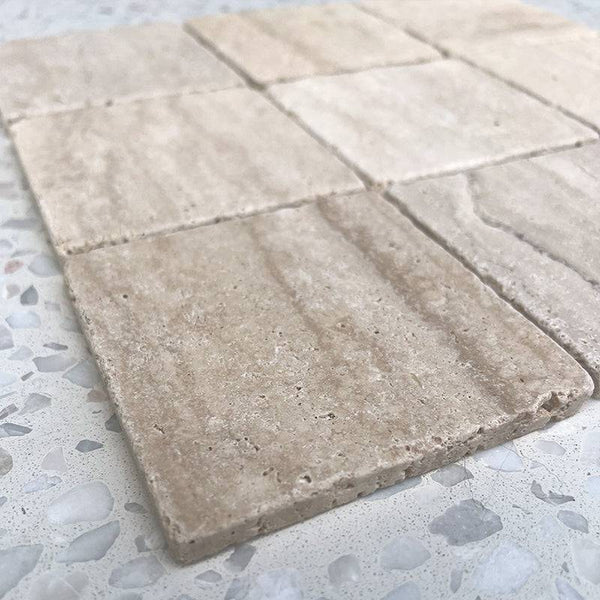 Square Travertine Mosaic - Stone and Tile Projects