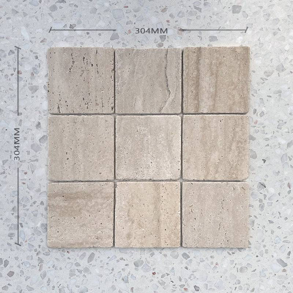Square Travertine Mosaic - Stone and Tile Projects