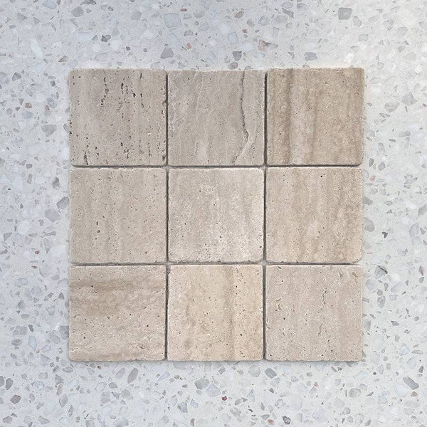 Square Travertine Mosaic - Stone and Tile Projects